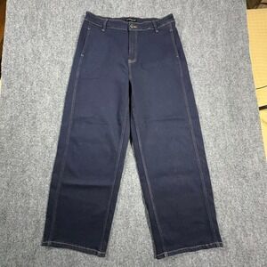 Flying Banana Los Angeles Wide Leg Cropped Jeans Size 16S Dark Wash